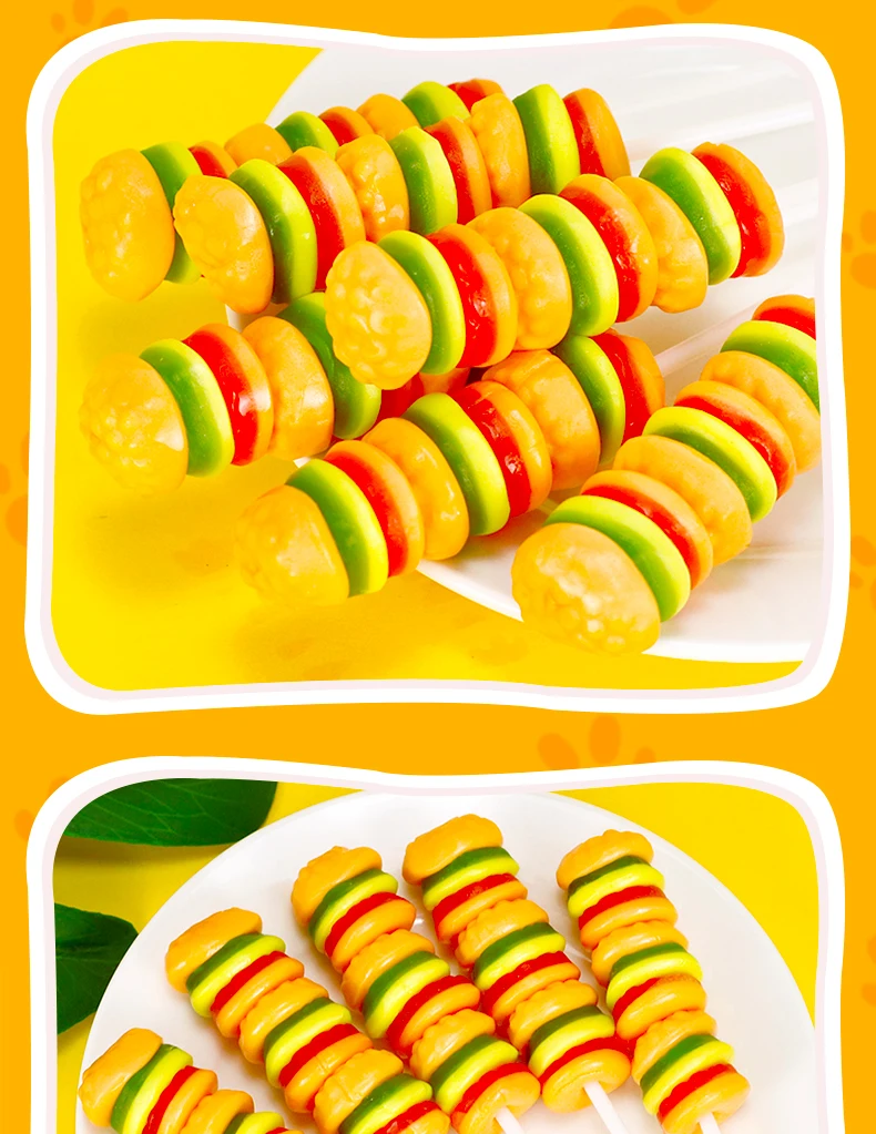 Drumstick Hamburger Gummy Candy Cheaper Confectionery Sweet Candy Sugar