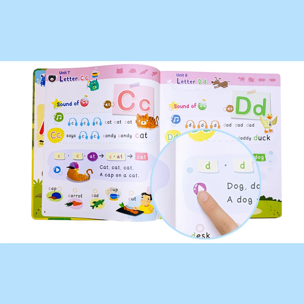 English Big Pictures funny music Finger Sound Book jolly phonics learning english phonics reader