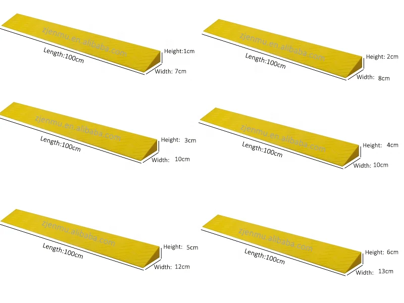 1cm Height Lightweight yellow Plastic Road Curb Ramp For car