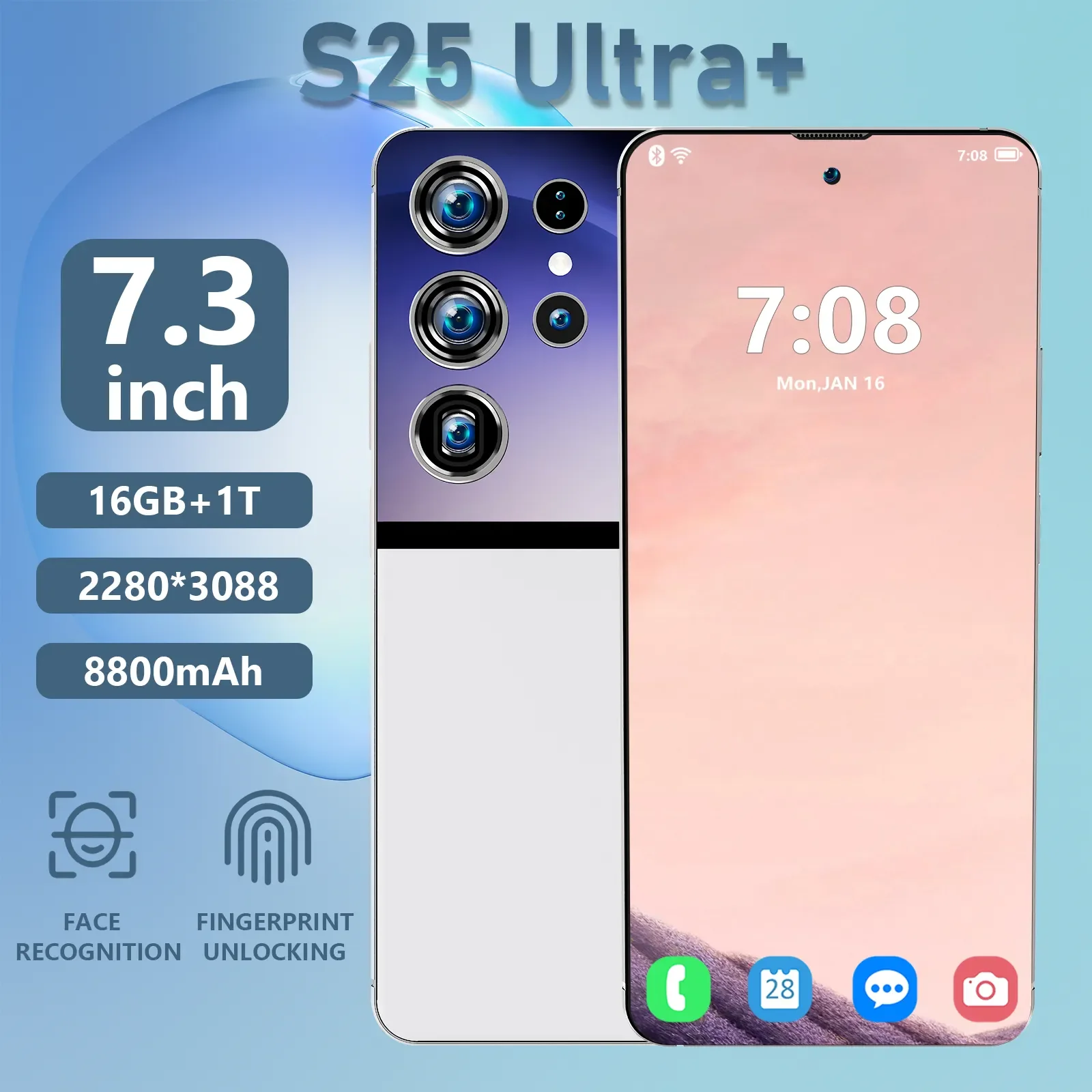 SamSug S25 ULTRA Original 16GB+512GB 24MP+48MP Cellphone Unlocked Android Phone Low Price Celulares Wholesale S24 4G Cell Phone