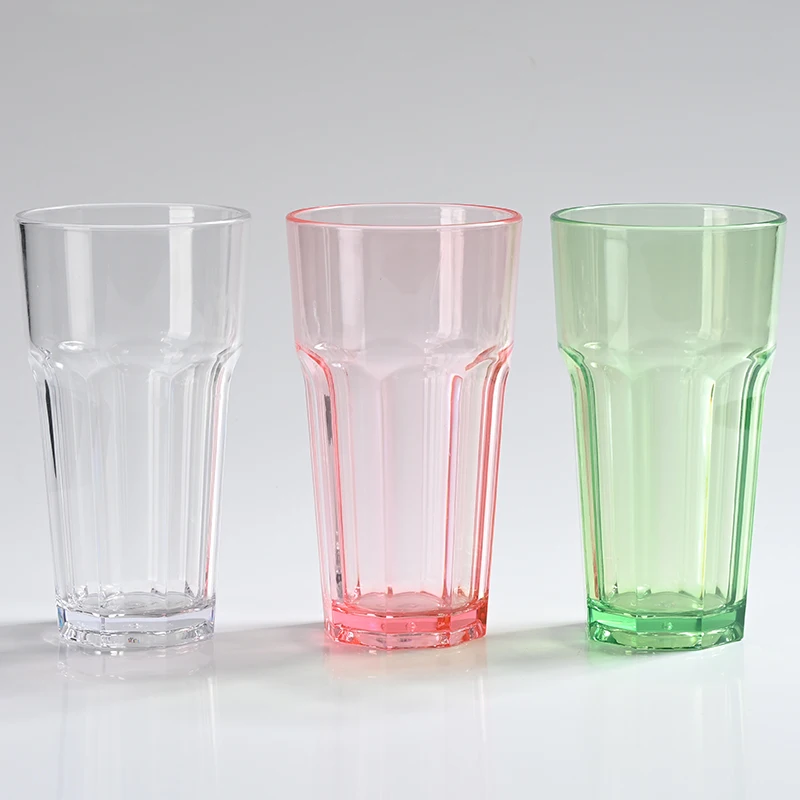 630ml Acrylic Octagonal Commercial Whiskey Cocktail Glass KTV Bar  PC Plastic Water Cup Beer Glass 630ml unbreakable