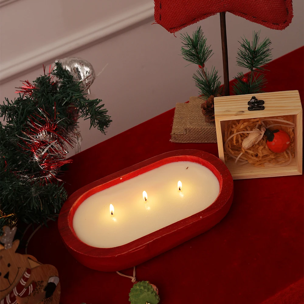 Rustic style brown wooden dough bowls for candle making empty wood dough bowl decor prayer bowl for sales