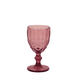 embossed purple colored glassware retro juice vintage red wine glass goblet set