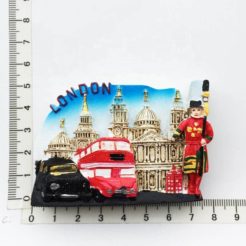 Custom made worldwide tourist gift UK London souvenir resin refrigerator magnets Custom 3D tourism souvenir fridge magnet