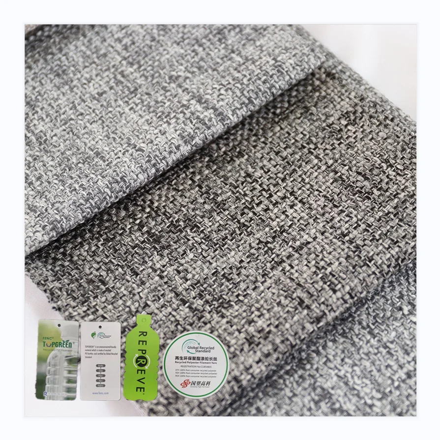 Furniture home textile 100% polyester fabrics upholstery linen look curtain fabric