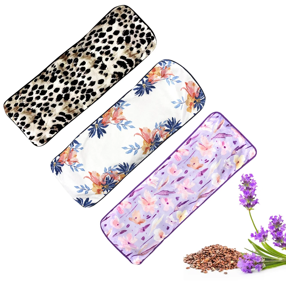 custom logo cherry seed flaxseed microwave heating pad wheat heat pack for neck back waist pain relief