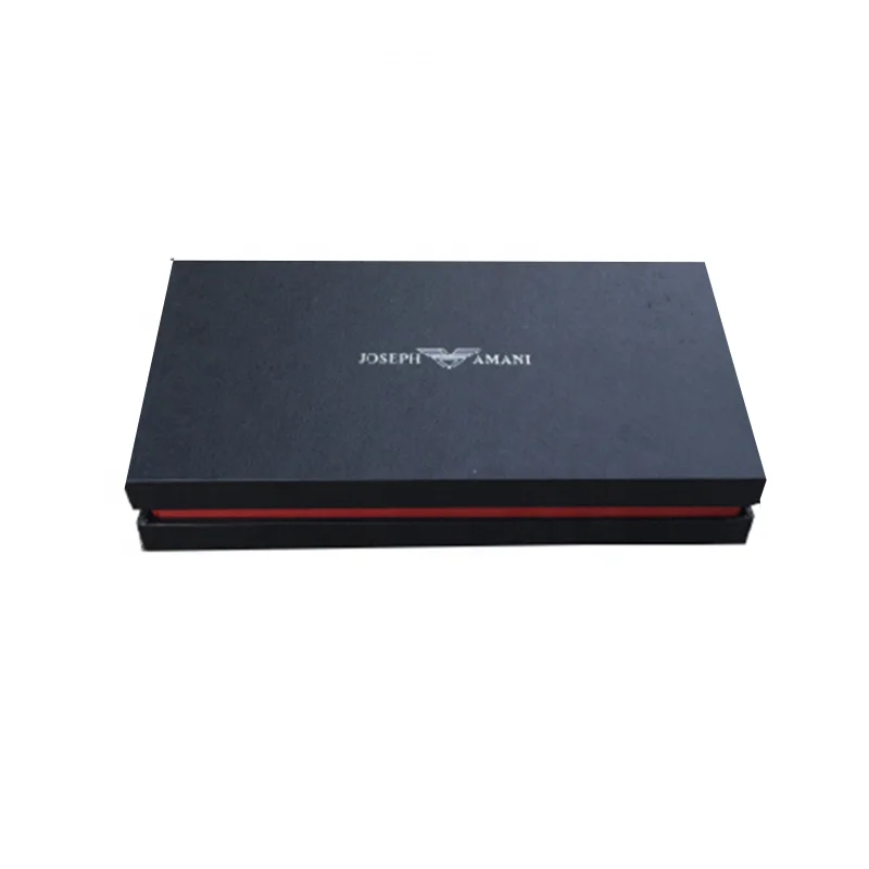 Wholesale Rigid Black Clothing Dress Gift Box Custom Silver Stamping Logo Costume Packaging Box