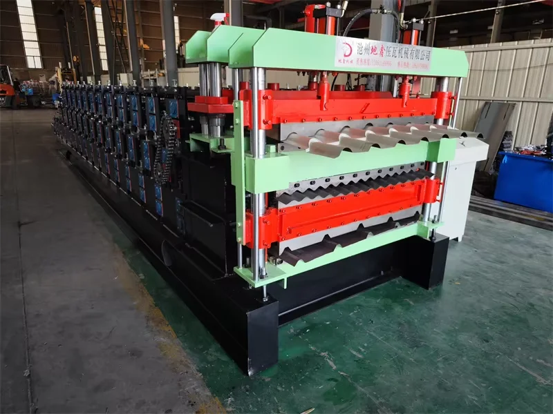 1000/1200 Triple Deck Automatic Roofing Sheet making machine Trapezoidal Corrugated Roofing Panel Tile  Machine glaze roofing