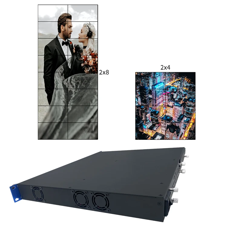 16 channels video wall controller 6x2 4x3 1x12 3x4 12x1 TV video controller  processor
