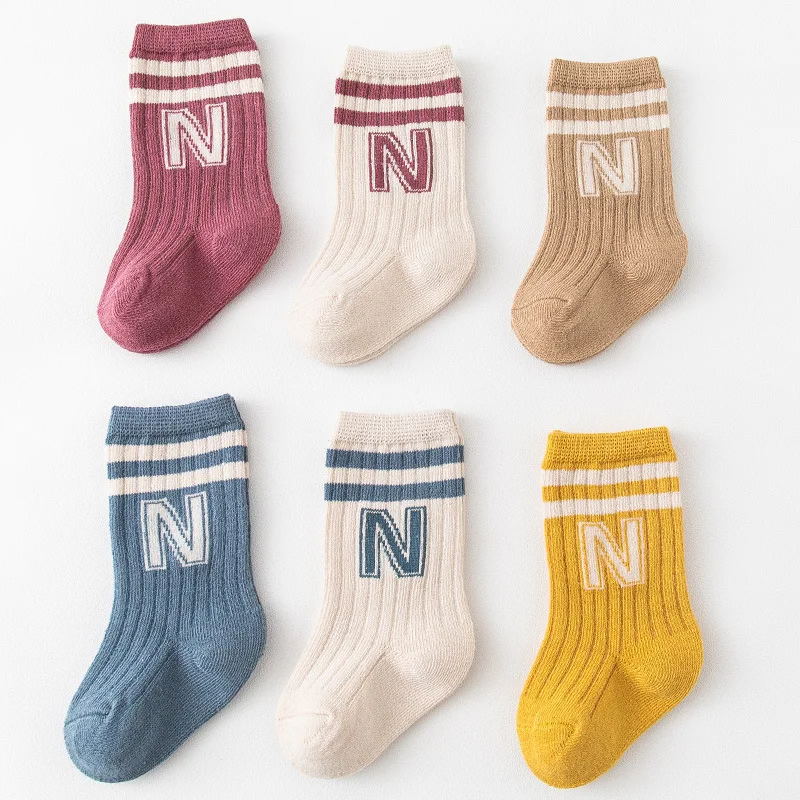 Wholesale Newborn Baby Socks Cute Boys Girls Spring Autumn Winter Children Boneless Cotton Middle Tube Stockings
