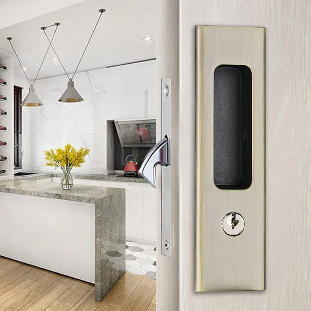 Top-Quality Sliding Door Pocket Lock With Key Coin Hole