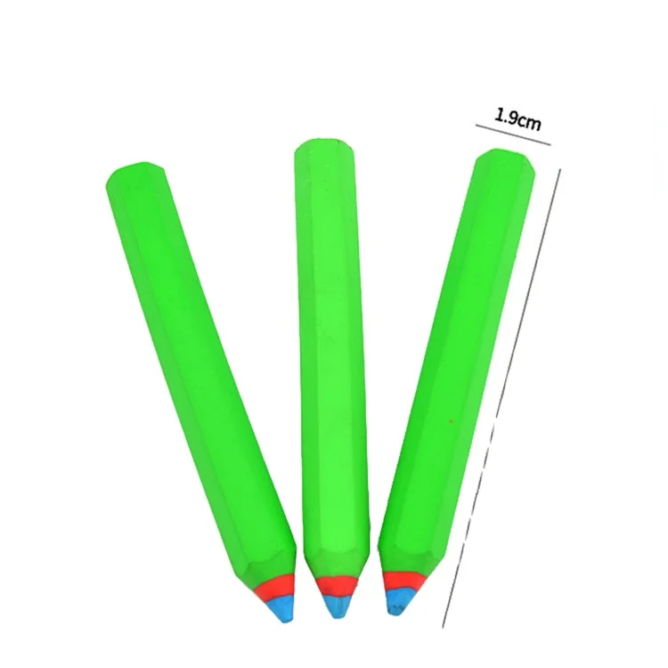 Jumbo big mistake green color pencil shaped rubber eraser for school