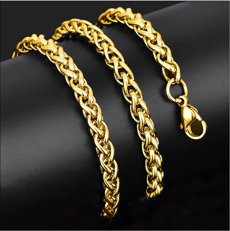 Hot Sale Fashion Hip Hop Keel Chain 18K Gold Plated Stainless Steel Necklace for Men and Women