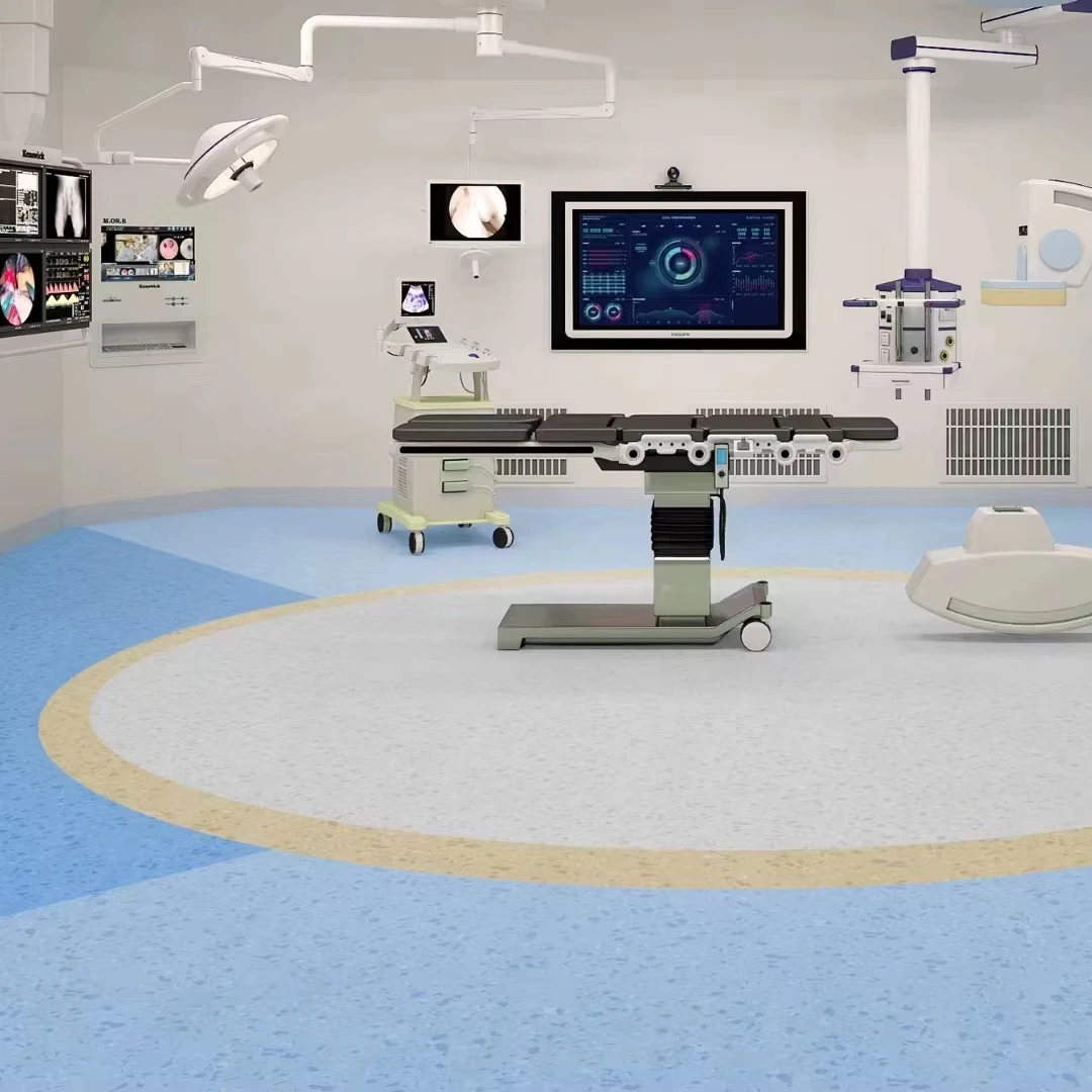 anti static conductive ESD tile homogeneous pvc flooring sheet for hospital MRI CT scan centers