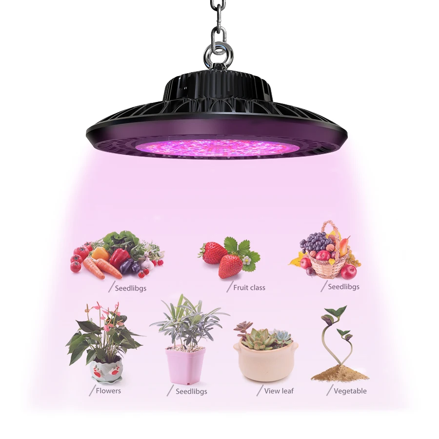 Hydroponic system 100w 240W  led high bay light ufo grow light full spectrum with uv ir 730nm