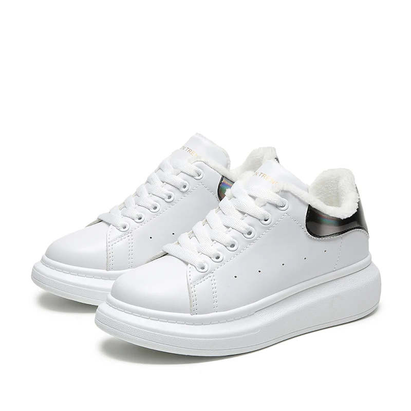 Hot Selling Plus Velvet White Shoes Low-Top Increased White Shoes Sneakers For Unisex