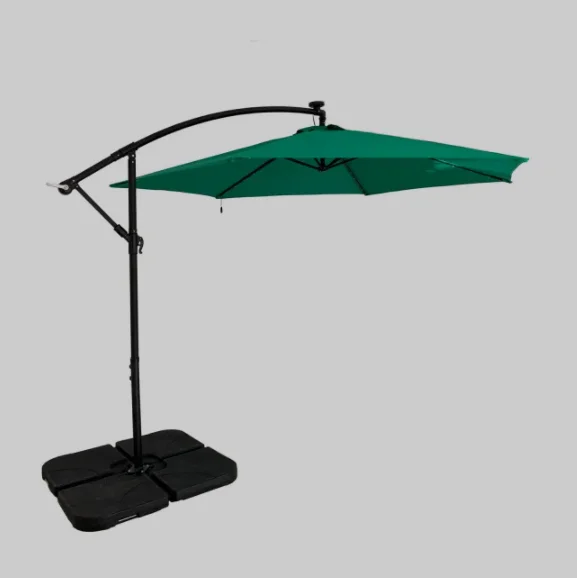 Most Popular 10FT High Quality SOLAR LED Light Garden Furniture Metal Patio Sunshade Parasol Umbrella Outdoor