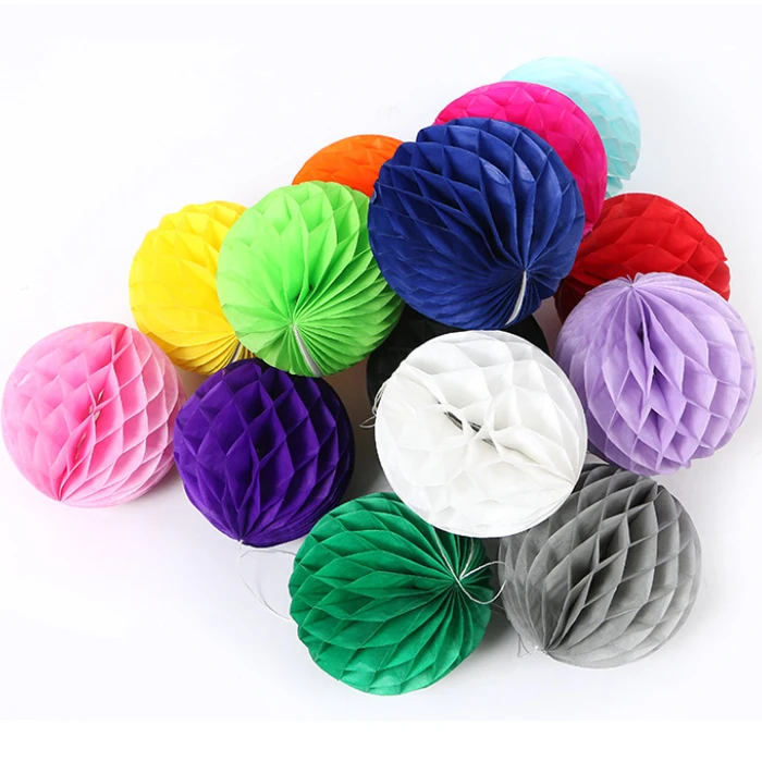 12 inch party wedding  home Decoration red multi-colors paper lantern Paper Honeycomb Balls Hanging Decorative Balls Decoration