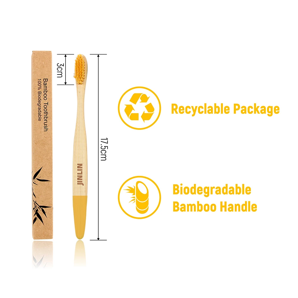 Eco-friendly Bamboo Traveling Portable Tooth Brush Biodegradable Oral Heads Travel Case Toothbrushes With Medium Bristle