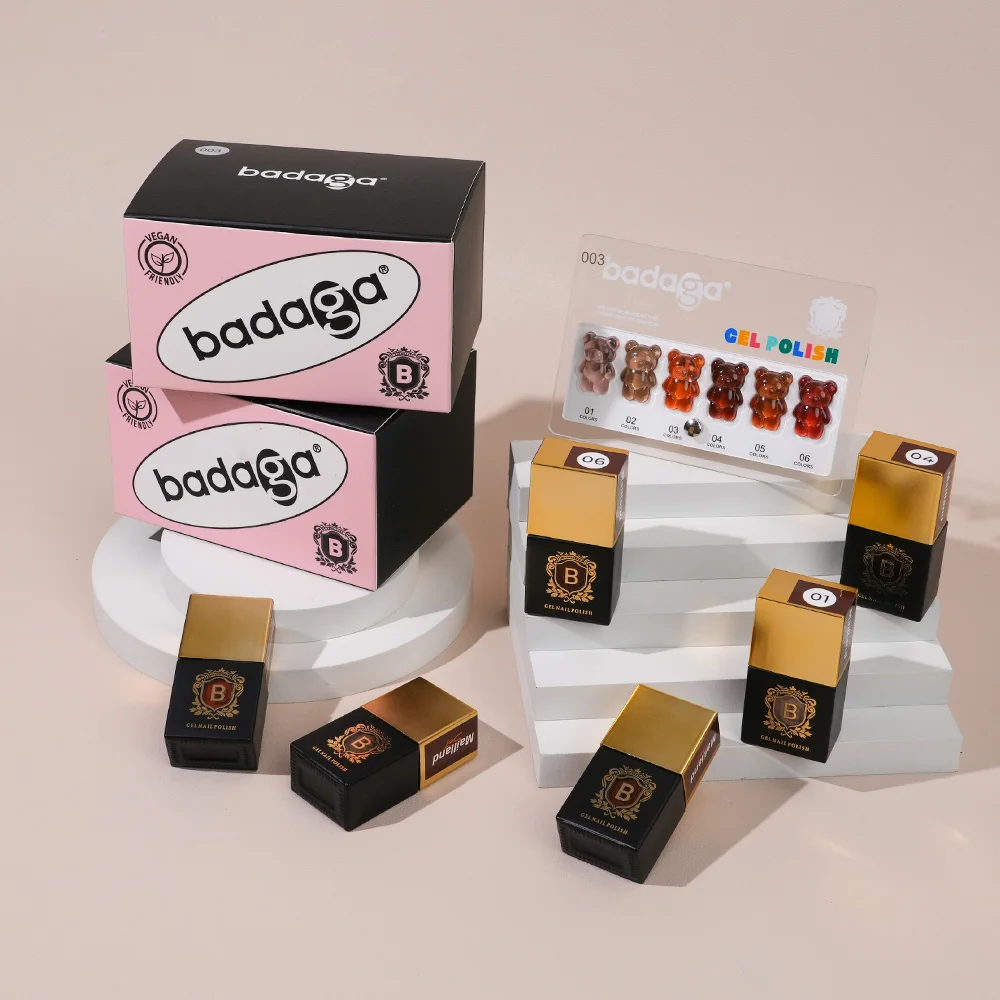 Badaga 6 Colors Nail Polish Private Label UV Gel Semi Cured Long Lasting Soak off magnetic Gel Polish wholesaler
