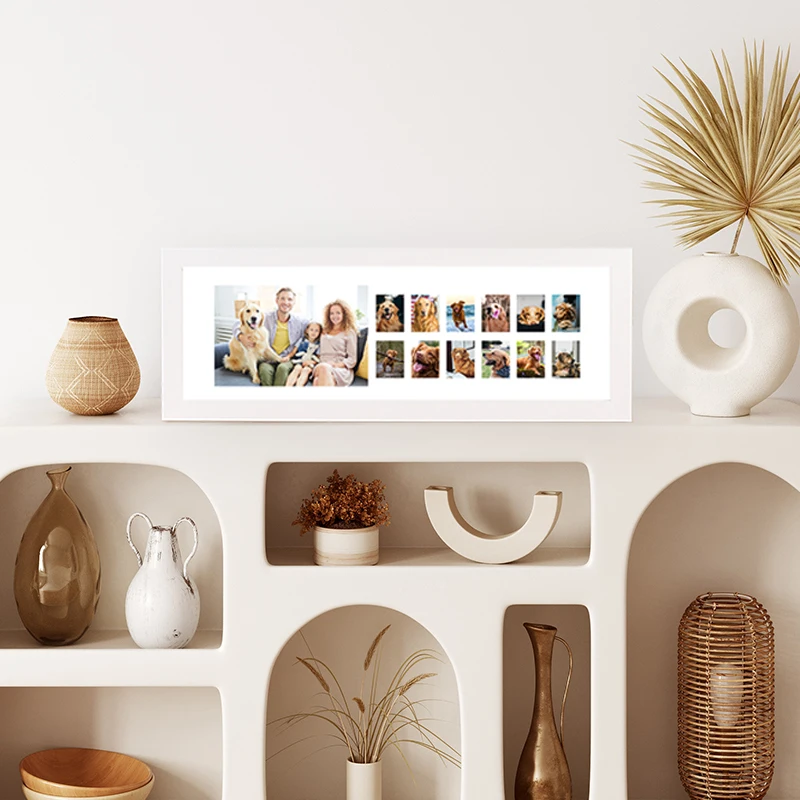 Wholesale High Quality Newly Designed MDF Baby and Pet Commemorative Mult-opening Mat Board Photo Frame