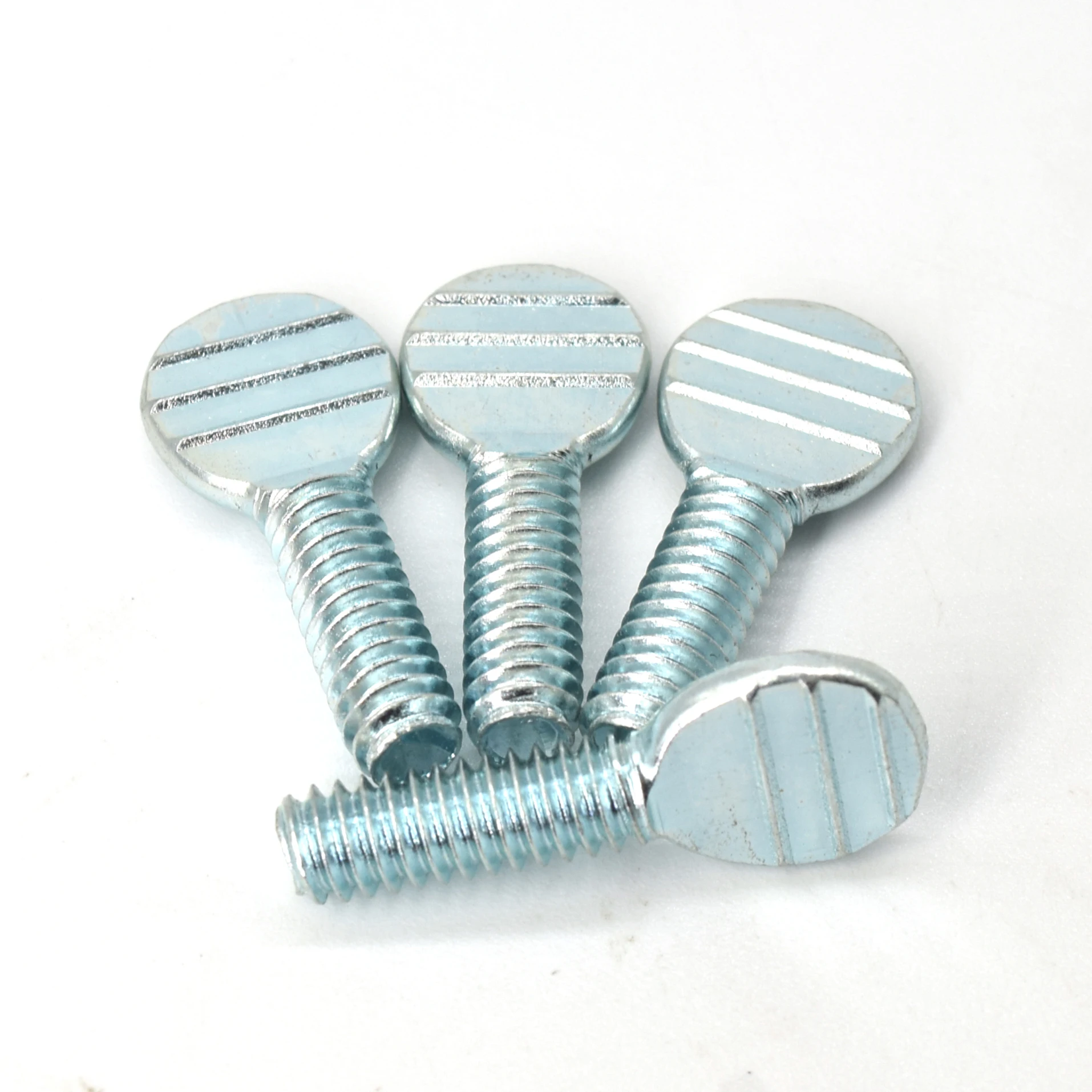 Metric thread special head hand tightened carbon steel galvanized waved plate flat spade head thumb screw