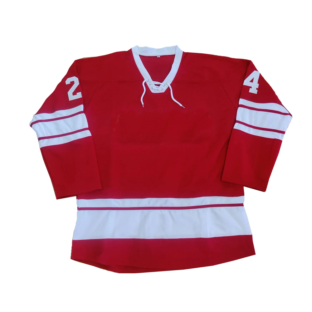 custom Tretiak CCP 24  Russia Red Ice Hockey Jersey  100% Stitched   youth  Hockey Jersey  S-3XL