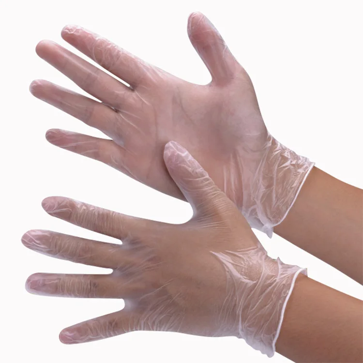 Disposable PVC gloves transparent household waterproof powderless PVC gloves