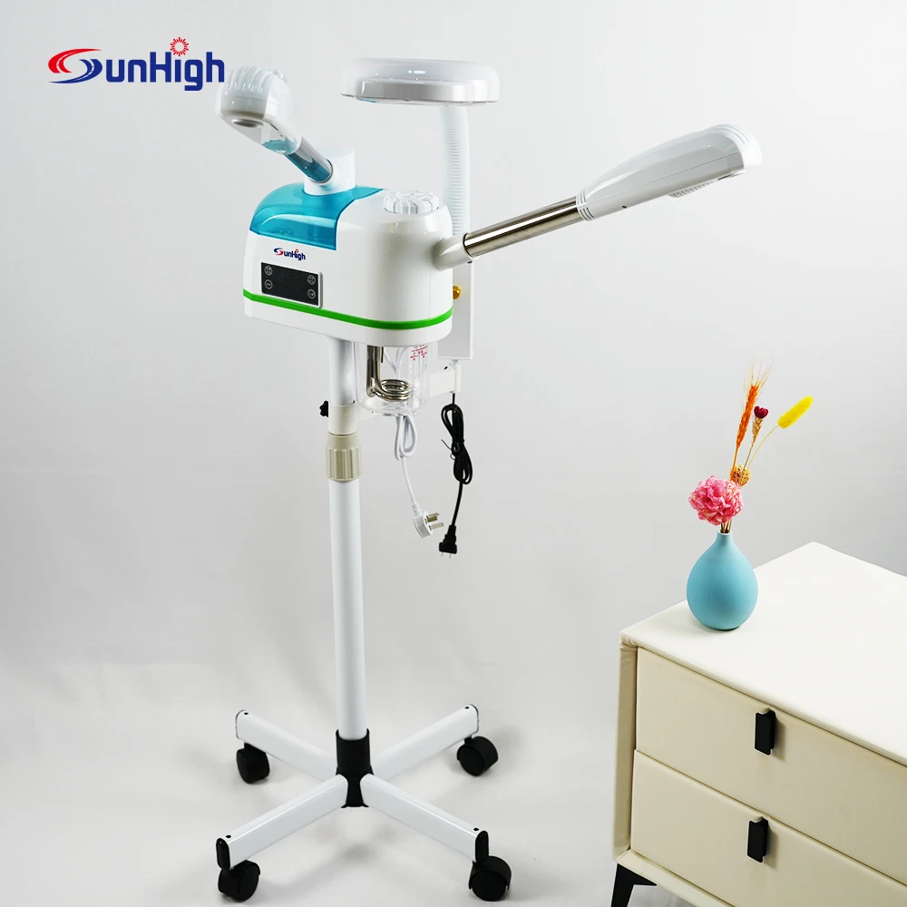 Sunhigh 2023 HOT selling face steamer with lamp hot and cold Spray Skin Moisturizing Vaporizer Facial Steamer Beauty home use