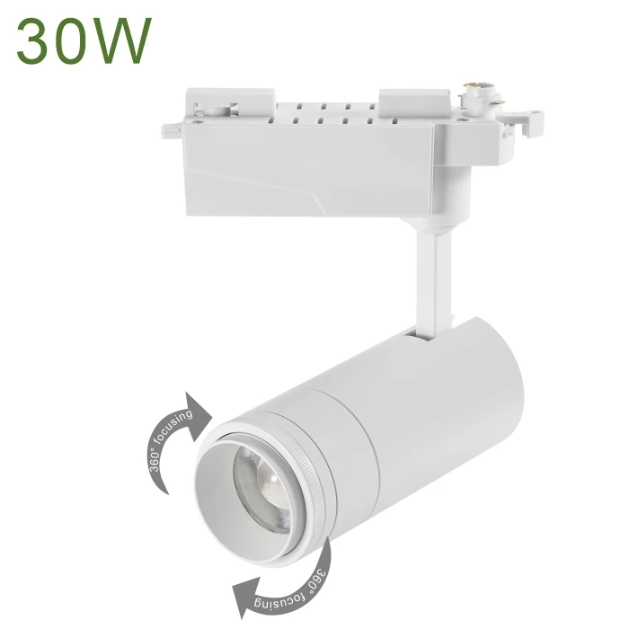 Zoomable COB LED Track Light 15W 20W 30W Commercial Beam Angle Changeable Adjustable Focusable COB LED Focus Track Lights