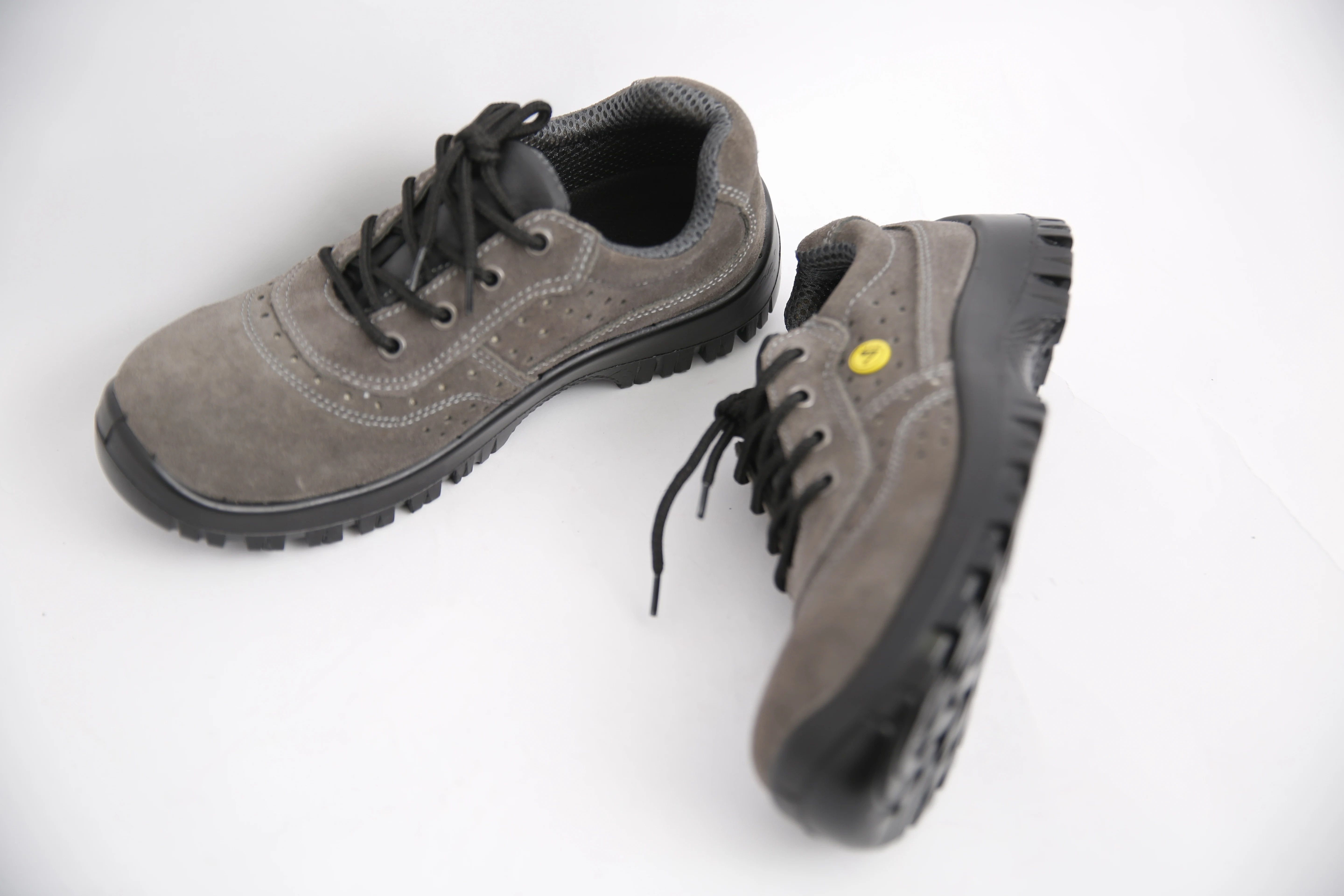 Zapatos De Seguridad ESD Electrical Insulation Steel Toe Cow Leather Spray Painting Factory Construction Antistatic Safety Shoes