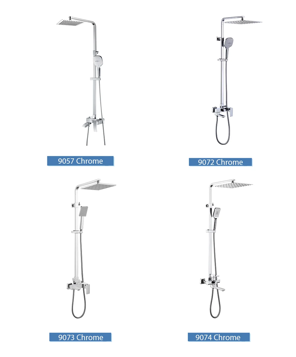 European Modern Style Bathroom Shower Taps Customized Luxury Chrome Wall Mounted Shower Mixer Faucet