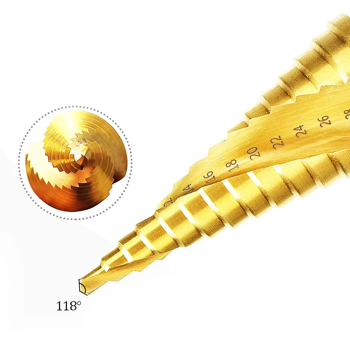 Royal Sino 3 Pcs High Speed Steel Cobalt 5% Large HSS Titan Step Drill Bits For Drilling Metal Hole