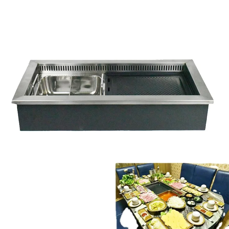 Commercial Korean Barbecue Restaurant Non-Stick Restaurant Bbq Equipment Electric Hotpot Grill