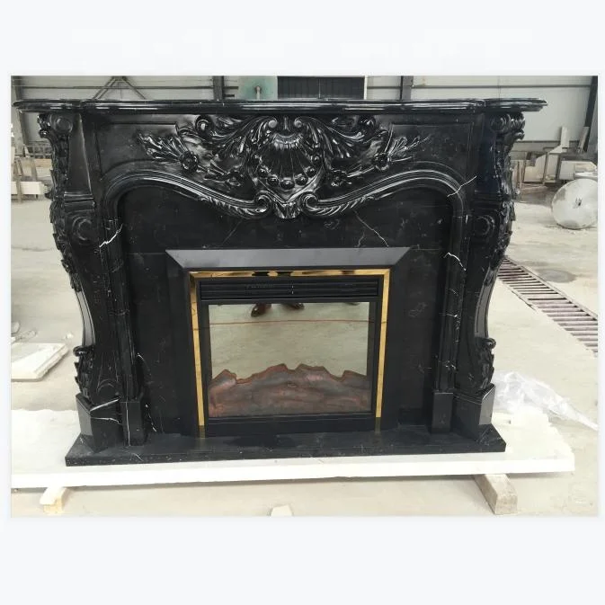 manual classic nero marquina marble fireplace