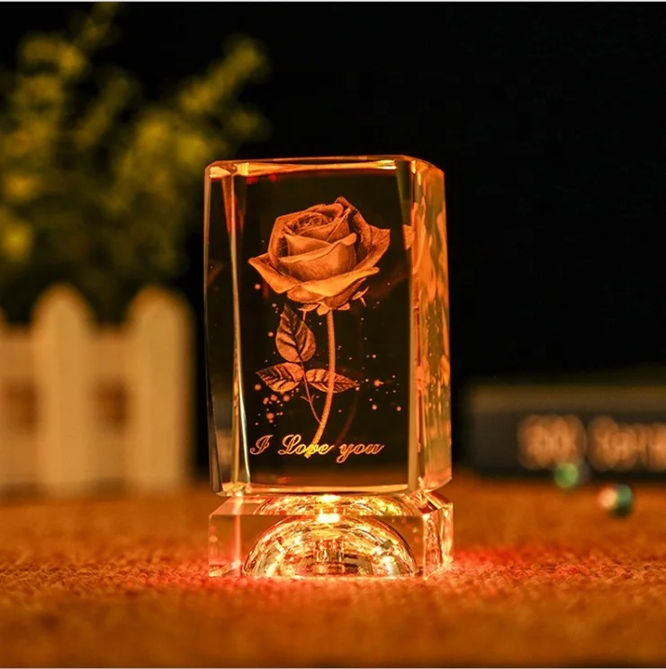 Gleam Custom Creative Wholesale 3d Dragon K9 crystal cube 3d laser crystal cube