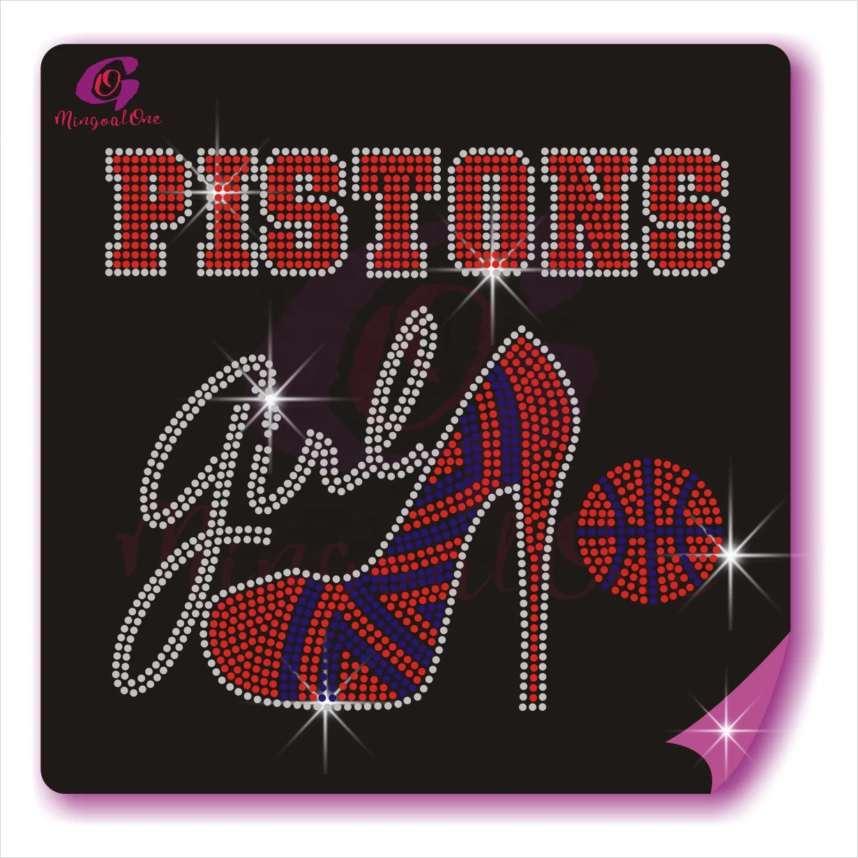 Recommend Fashion Teams Logo Bling Crystal Hot Fix Rhinestone Transfer Designs Custom NFL Rhinestone Iron On Motif