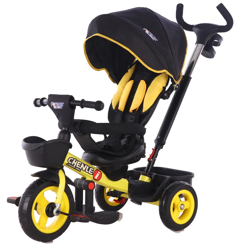 4 in 1 latest metal design 4 to 6 years rickshaw foldable new folding cheap mini kids tricycle