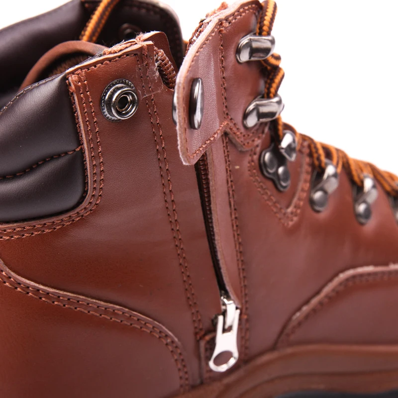 Stylish Anti Slip Safety Shoes Men Industrial Steel Toe Anti Smashing Cheap zip Work Boots