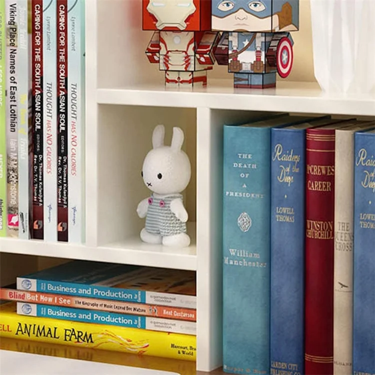 Elegant appearance natural texture cut clutter wooden bookshelf bookcase