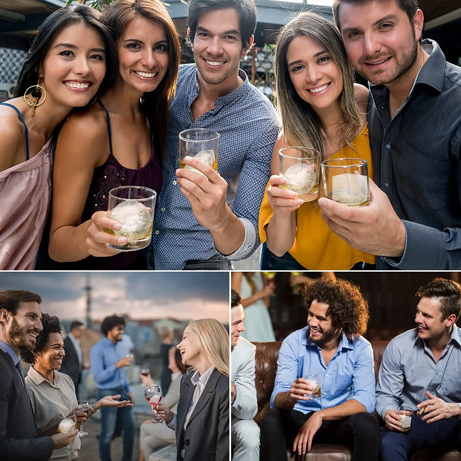 Custom Reusable Whiskey Accessories Ice Ball Molds Silicone Mold Ice Cube Tray