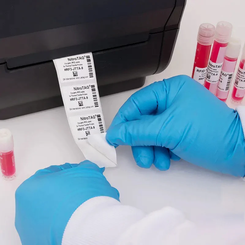 Custom Low Temperature Roll Etiquette Autocollant Medical Freezer Cryogenic Label Blood Test Tube Sticker Labels For Frozen