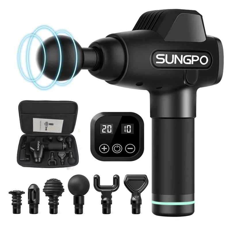 2020 heat body sports 30 speed vibration deep tissue percussion muscle massage gun