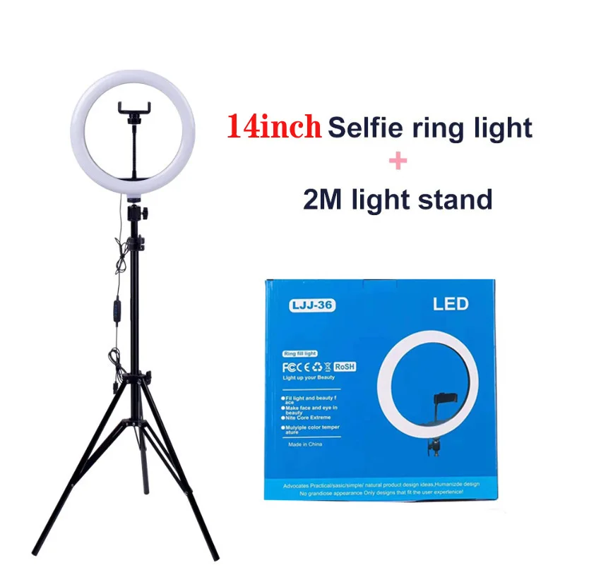Professional 14 inch LED Ring Light  Dimmable Lighting .Photo-Shoot.Video Shoot. Live Stream.Makeup