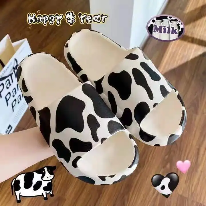 Ins Trend Cute Milk Pattern Custom Slipper 3D Logo Mens Men Shoe Sliding Sandal Custom Slipper