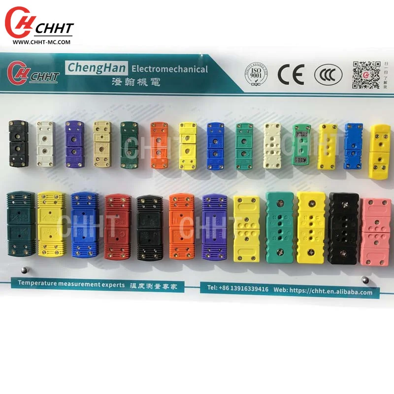 R/S type Excellent Capability Green Thermocouple Mini Connector Flat Pin Panel Thermocouple Connector