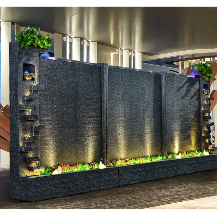 Water fountain curtain wall for hotel reception  hall decoration
