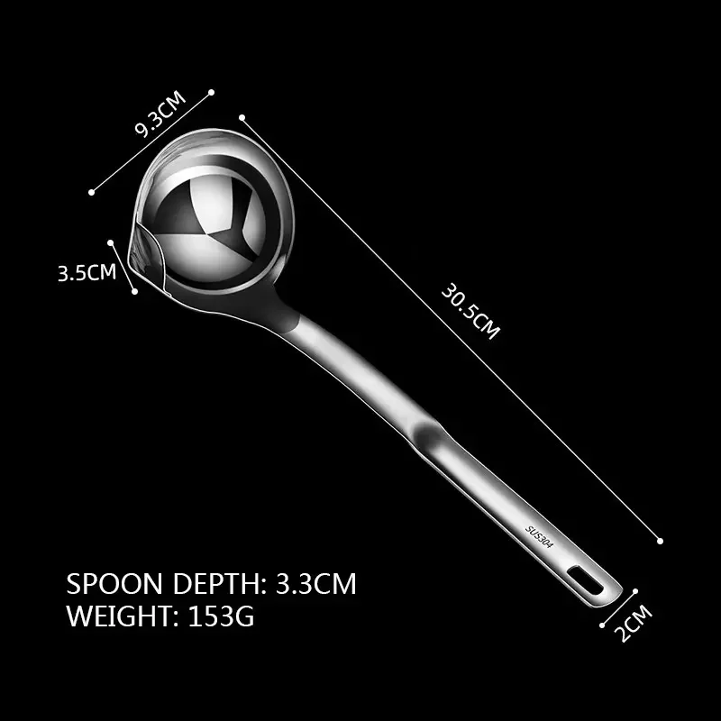 New separating oil soup ladle spoon cooking oil filter spoon stainless steel soup ladle for kitchen