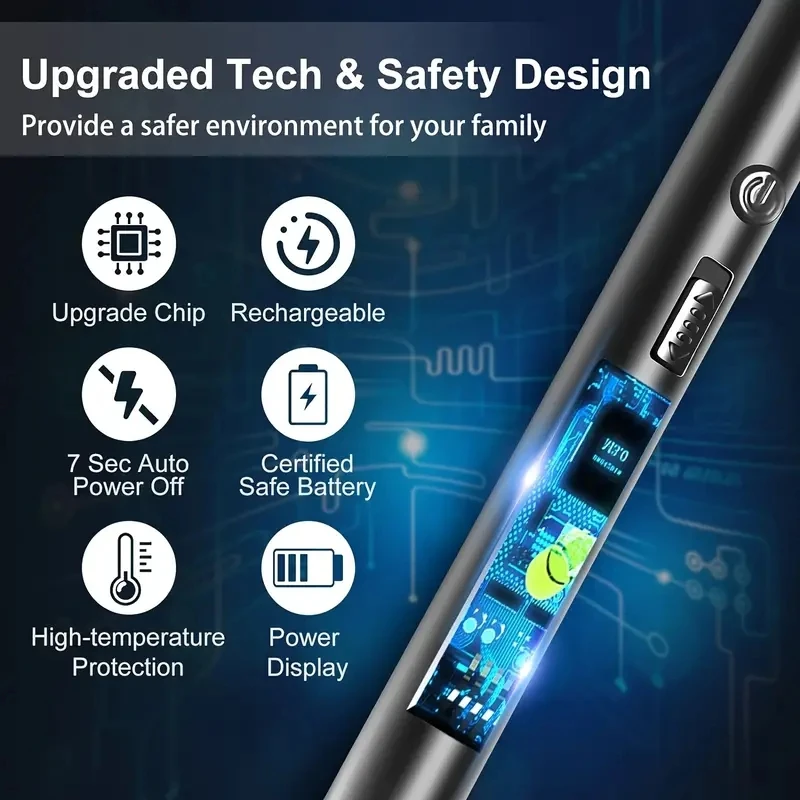 USB Rechargeable Electric Arc Lighter Candle Lighter Windproof Electric Lighter