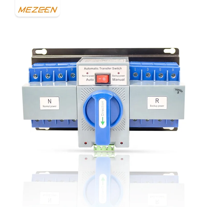 Classic Mini ATS MZQ2 Model 4P 63A Control Battery Generator Manual Automatic Transfer Switch 220V 440V 63A